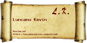 Luncanu Kevin névjegykártya